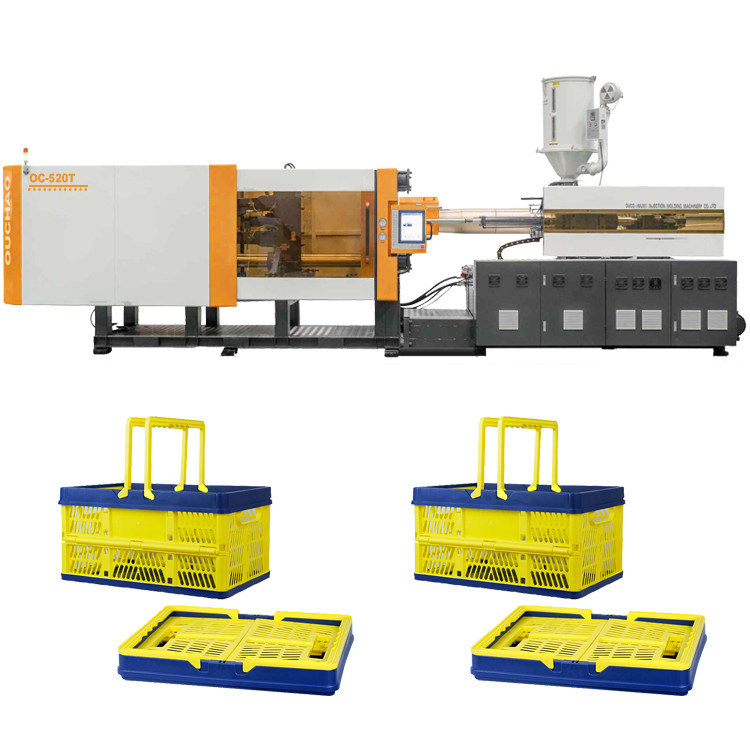 OUCO 520 Tons Plastic Crate Making Injection Molding Machine For Collapsible Shopping Crate