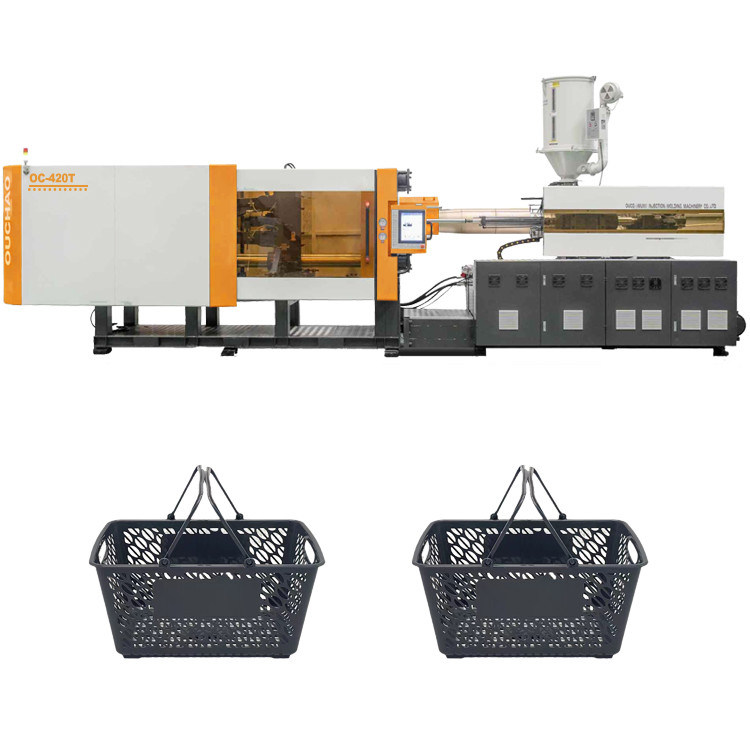OUCO 420T Fast Speed Plastic Crate Making Injection Molding Machine For Shopping Basket